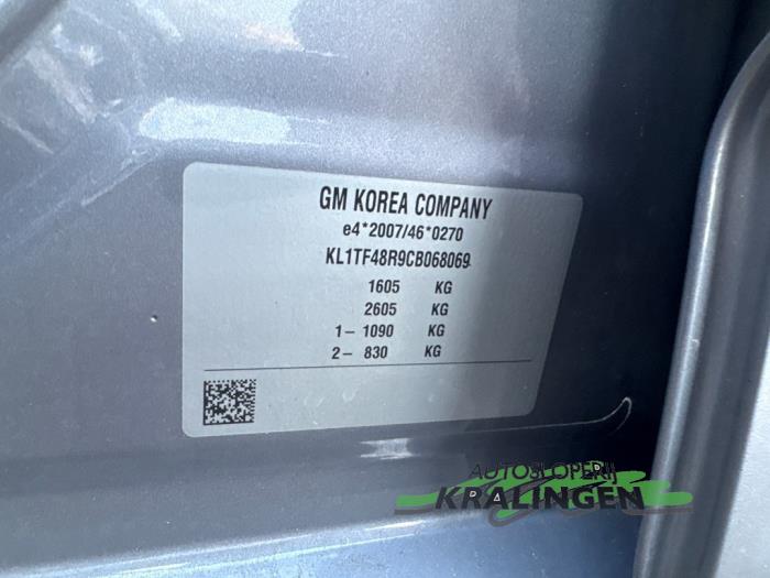 Chevrolet Aveo 1.3 D 16V Schadevoertuig (2012, Grijs)