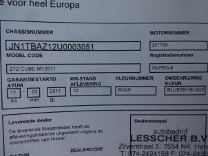 Nissan Cube 1.6 16V Sloopvoertuig (2011, Zwart)