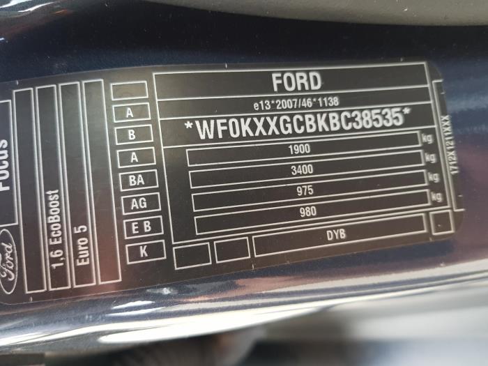 Ford Focus 3 1.6 EcoBoost 16V Sloopvoertuig (2012, Grijs)