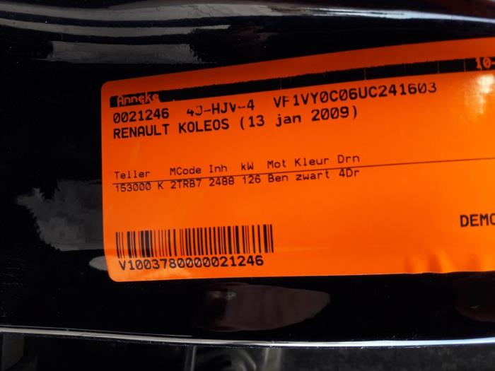 Renault Koleos I 2.5 16V Sloopvoertuig (2009, Zwart)