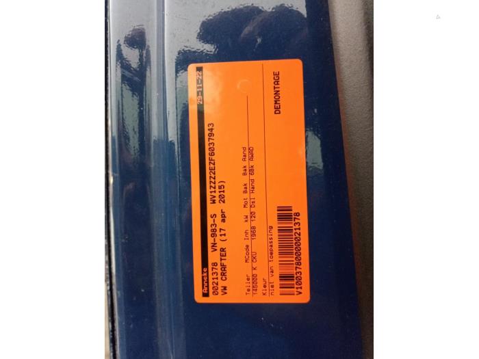 Volkswagen Crafter 2.0 BiTDI Sloopvoertuig (2015, Graniet)