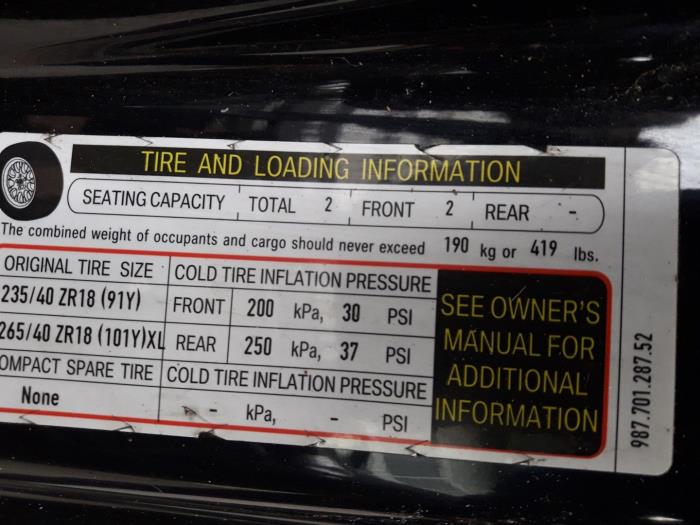 Porsche Boxster 3.4 S 24V Sloopvoertuig (2008, Zwart)