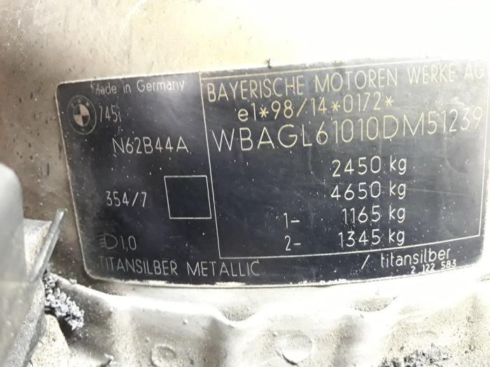 BMW 7 serie 745i,Li 4.4 V8 32V Sloopvoertuig (2002, Grijs)