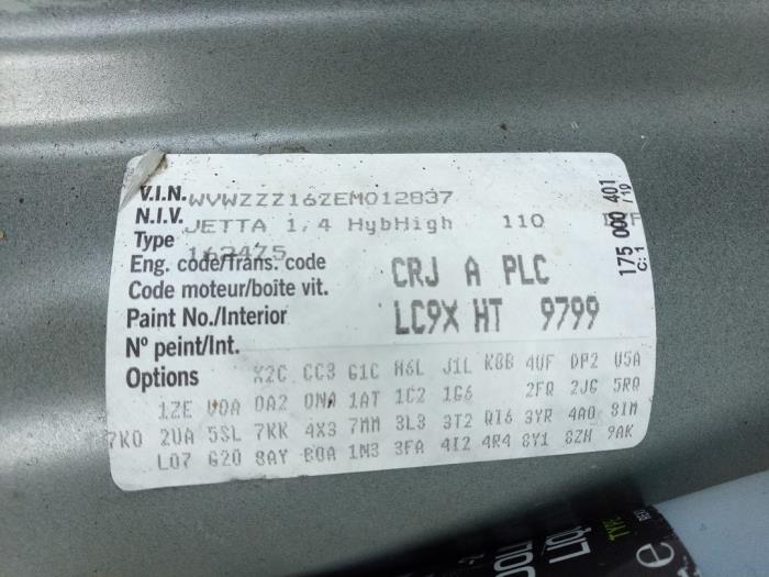 Volkswagen Jetta IV 1.4 TSI Hybrid 16V Sloopvoertuig (2013, Zwart)