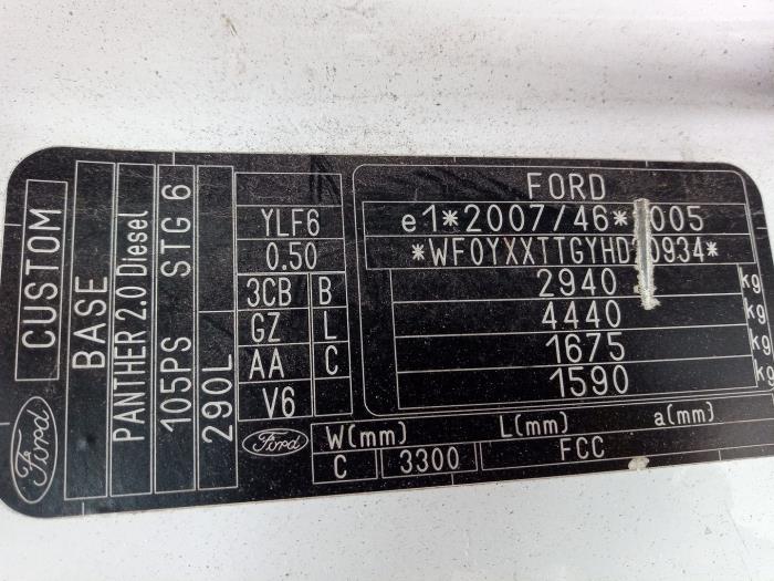 Ford Transit Custom 2.0 TDCi 16V Eco Blue 105 Sloopvoertuig (2018, Wit)