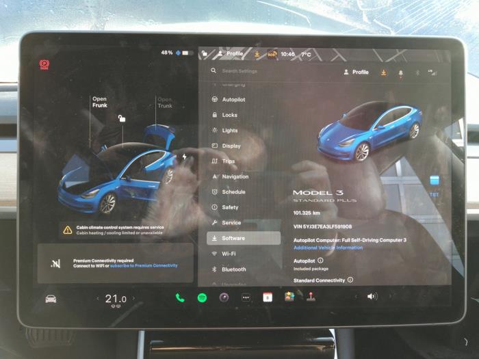Tesla Model 3 Long Range AWD 75 kWh Sloopvoertuig (2019, Blauw)