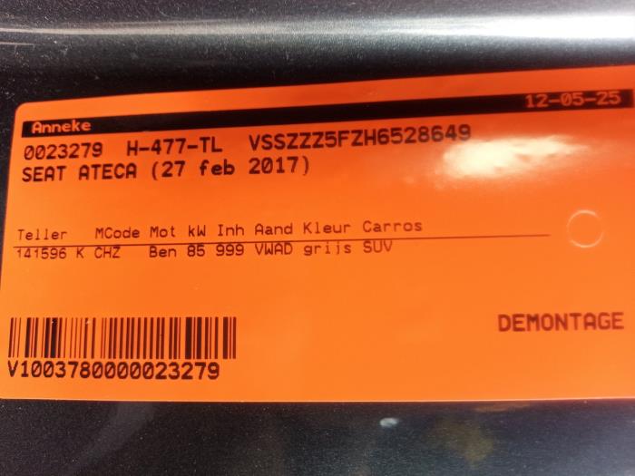 Seat Ateca 1.0 TSI 12V Sloopvoertuig (2017, Grijs)