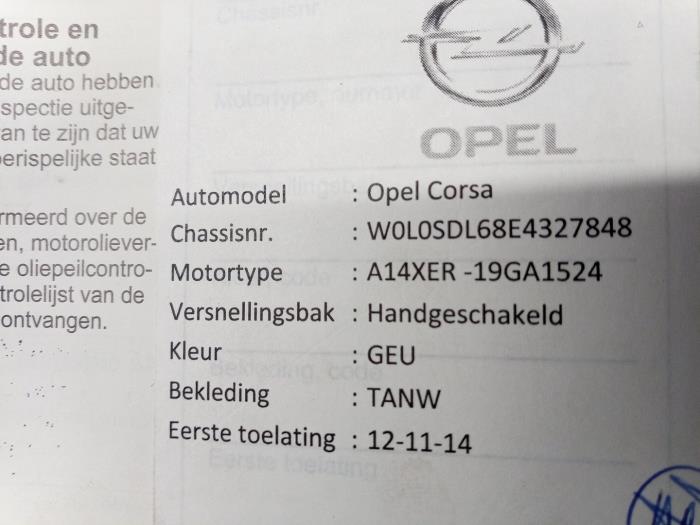Opel Corsa D 1.4 16V Twinport Sloopvoertuig (2014, Blauw)