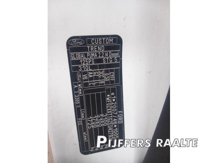 Ford Transit Custom 2.2 TDCi 16V Sloopvoertuig (2014, Wit)