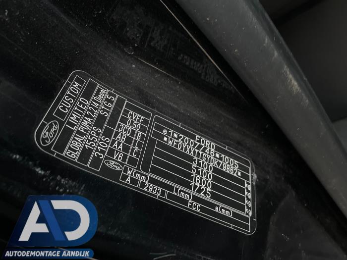 Ford Transit Custom 2.2 TDCi 16V Sloopvoertuig (2014, Metallic, Zwart)