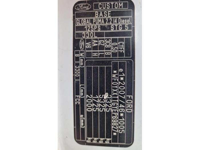 Ford Transit Custom 2.2 TDCi 16V Sloopvoertuig (2014, Wit)