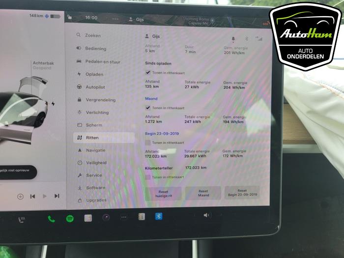 Tesla Model 3 Long Range AWD 75 kWh Sloopvoertuig (2019, Wit)