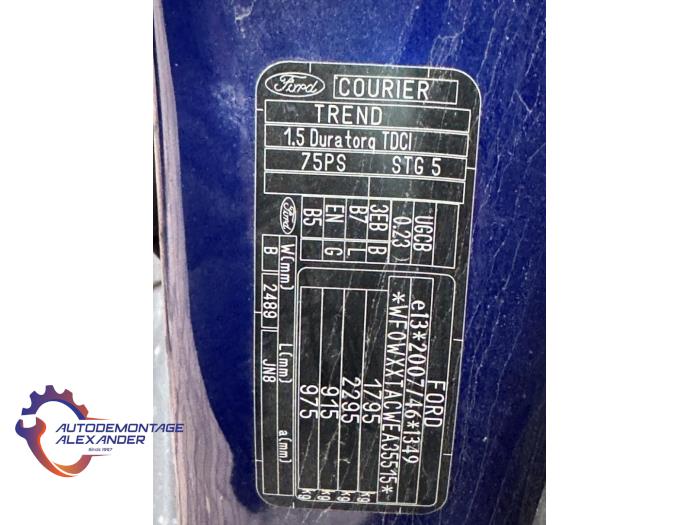 Ford Transit Courier 1.5 TDCi 75 Sloopvoertuig (2015, Blauw)