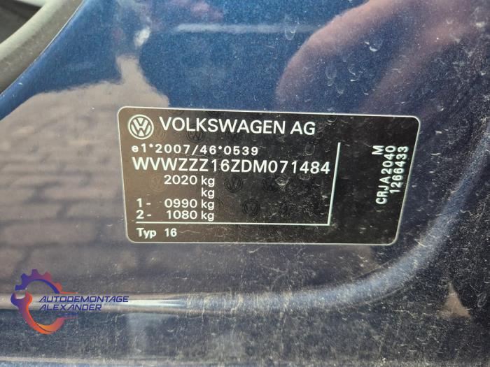 Volkswagen Jetta IV 1.4 TSI Hybrid 16V Sloopvoertuig (2013, Blauw)