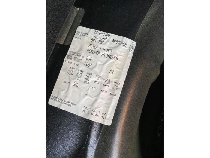 Seat Altea 1.6 Sloopvoertuig (2009, Zwart)