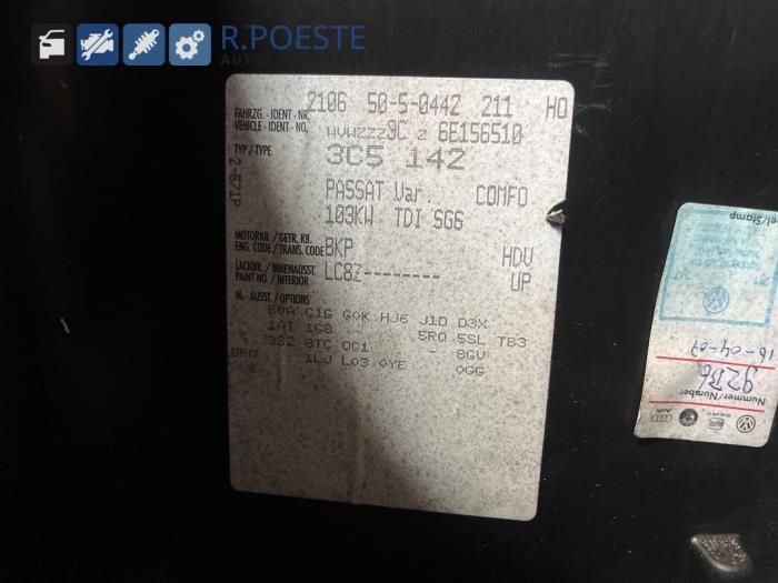 Volkswagen Passat Variant 2.0 TDI 16V 140 Sloopvoertuig (2006, Zwart)