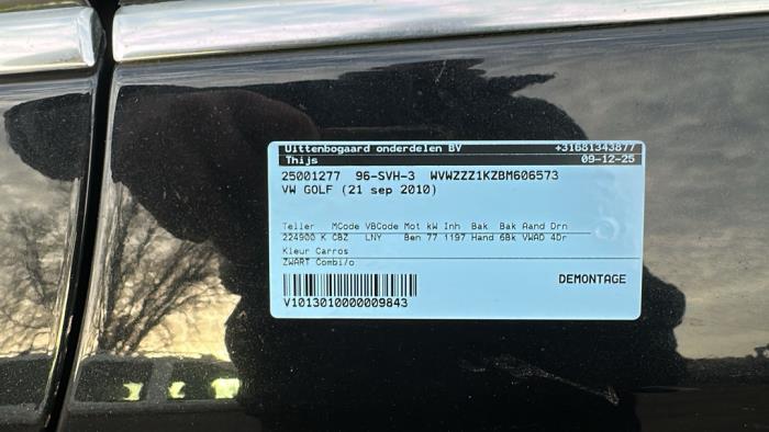 Volkswagen Golf VI Variant 1.2 TSI BlueMotion Sloopvoertuig (2010, Zwart)