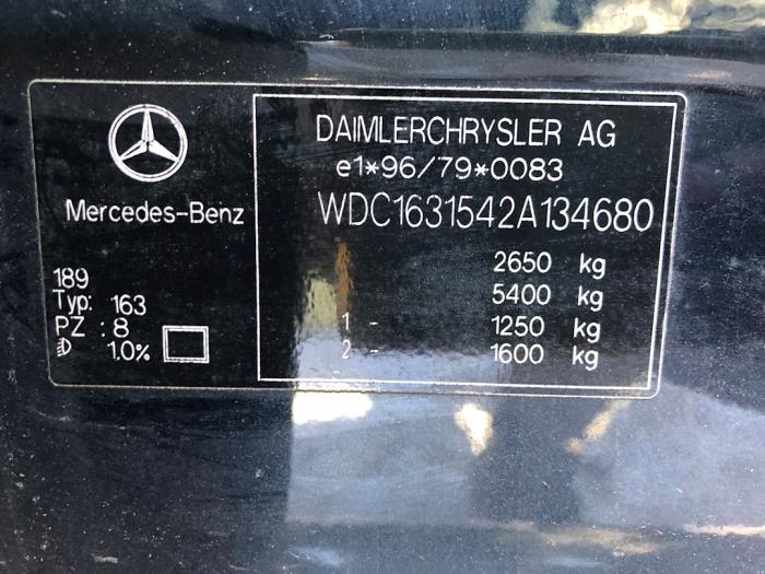 Mercedes ML I 3.2 320 V6 18V Sloopvoertuig (2002)