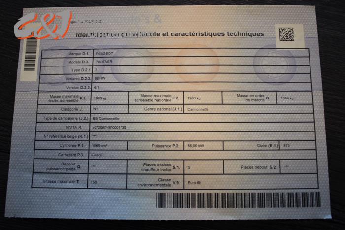 Peugeot Partner 1.6 HDI, BlueHDI 75 Sloopvoertuig (2018, Metallic, Zilvergrijs)