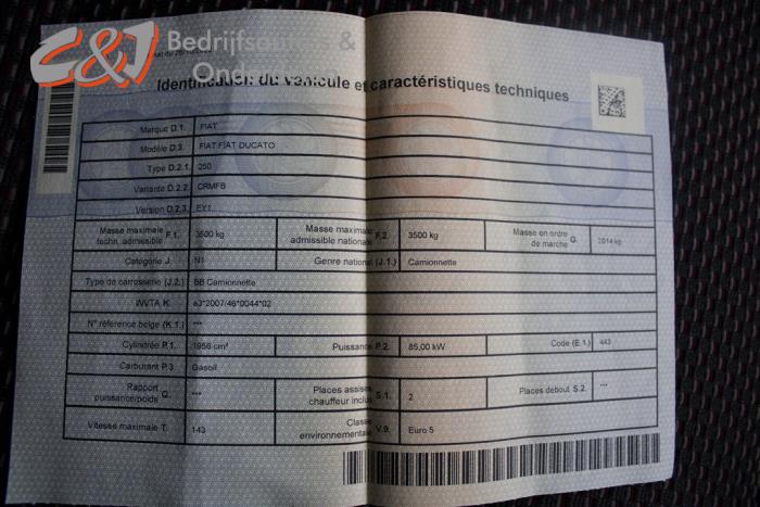 Fiat Ducato 2.0 D 115 Multijet Sloopvoertuig (2012, Wit)