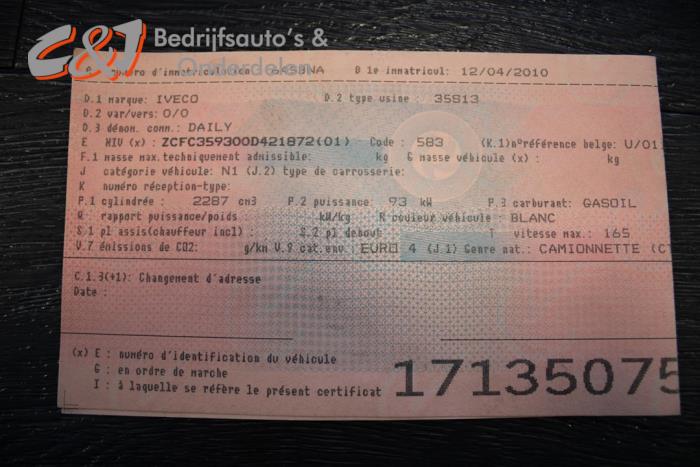 Iveco New Daily IV 35C13V, C13V/P, S13V, S13V/P Sloopvoertuig (2010, Wit)