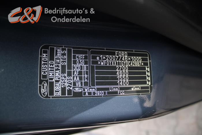 Ford Transit Custom 2.2 TDCi 16V Sloopvoertuig (2013, Blauw)