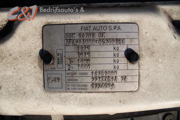 Fiat Doblo 1.9 JTD Sloopvoertuig (2003, Wit)