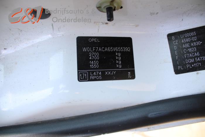 Opel Vivaro 1.9 DTI 16V Sloopvoertuig (2005, Wit)