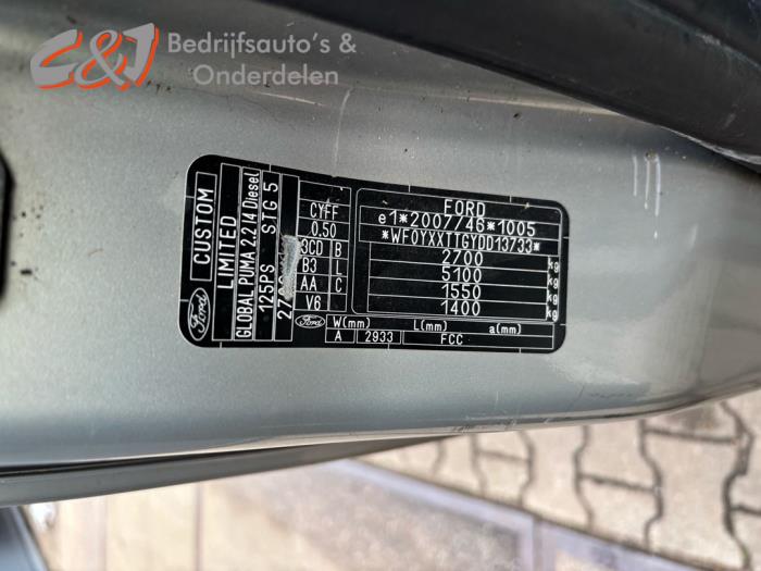 Ford Transit Custom 2.2 TDCi 16V Sloopvoertuig (2014, Zilver)