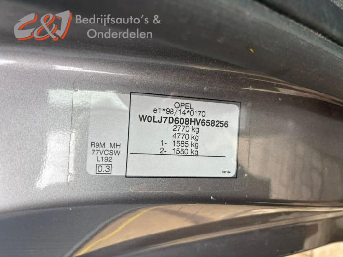 Opel Vivaro Combi 1.6 CDTI Biturbo 125 Sloopvoertuig (2017, Grijs)