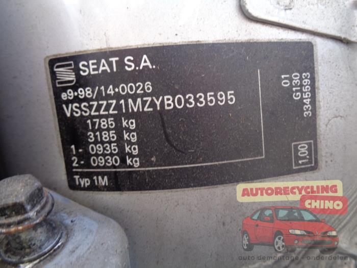 Seat Toledo 1.9 TDI 110 Sloopvoertuig (1999, Grijs)