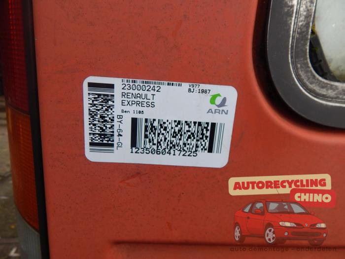 Renault Express/Rapid/Extra 1.1 Sloopvoertuig (1987, Rood)