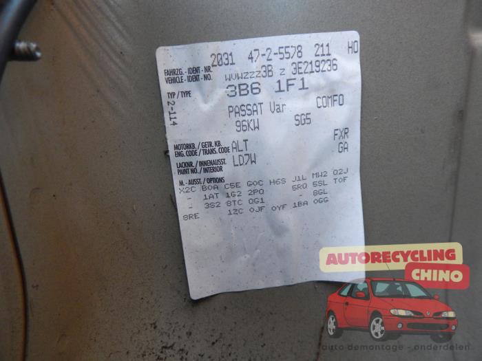 Volkswagen Passat Variant 2.0 20V Sloopvoertuig (2004, Grijs)