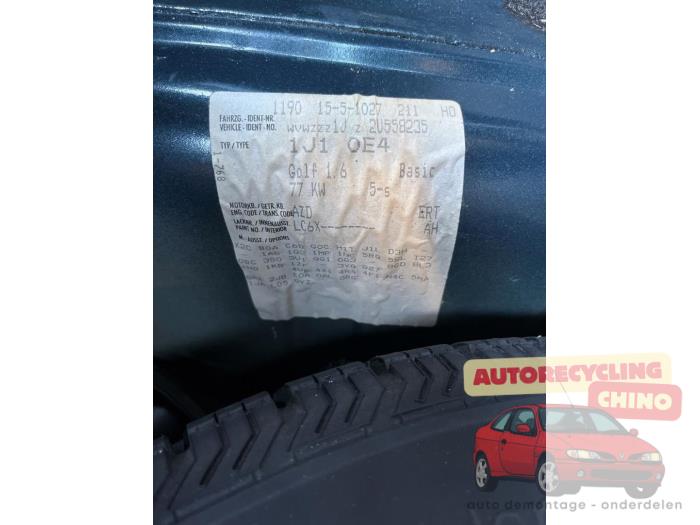 Volkswagen Golf IV 1.6 16V Sloopvoertuig (2002, Groen)