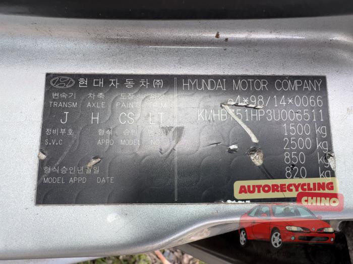 Hyundai Getz 1.3i 12V Sloopvoertuig (2002, Grijs)